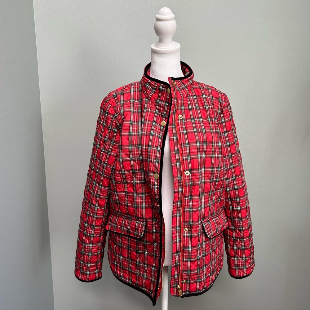 Talbots woman’s size M quilted plaid jacket